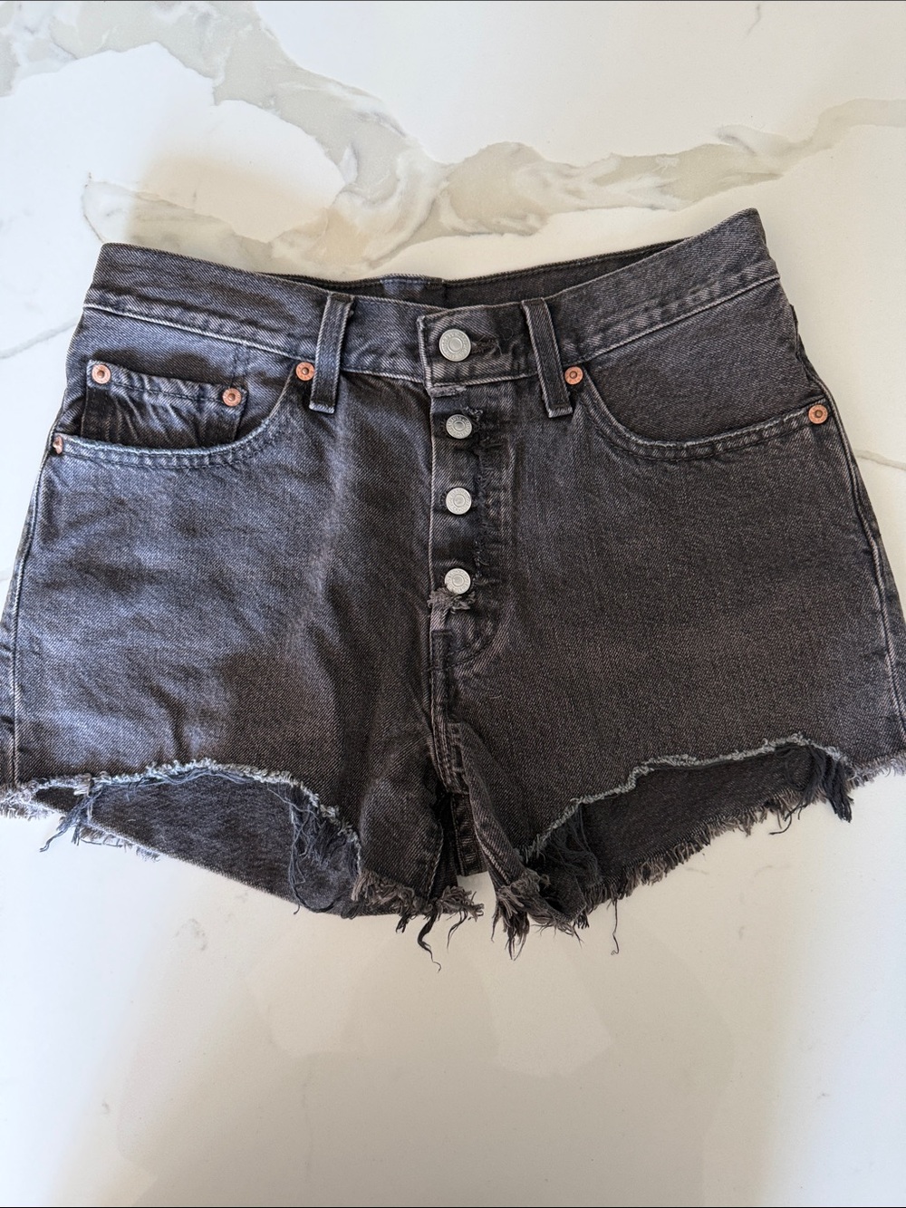 Levi’s Black Denim Button-Front Women’s Shorts